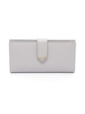 Prada Bifold Wallet Light Gray Leather